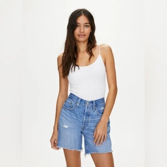 Levi's Pants - Levis Premium 501 Original High-Waisted Mid Thigh Denim Shorts 25